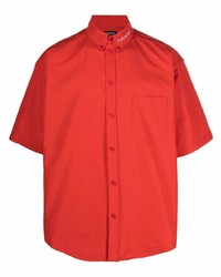 Chemise à manches courtes rouge Balenciaga