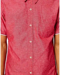 Chemise à manches courtes rouge