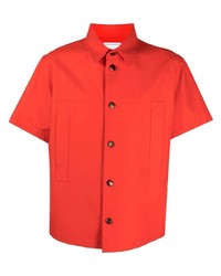 Chemise à manches courtes rouge Bottega Veneta