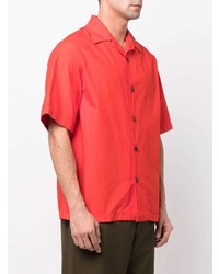 Chemise à manches courtes rouge Jil Sander