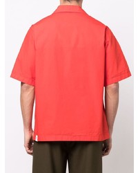 Chemise à manches courtes rouge Jil Sander