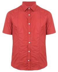 Chemise à manches courtes rouge Cerruti 1881