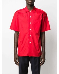 Chemise à manches courtes rouge Alexander McQueen