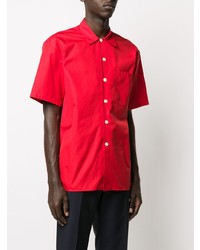 Chemise à manches courtes rouge Alexander McQueen