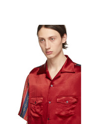 Chemise à manches courtes rouge Gucci