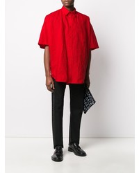 Chemise à manches courtes rouge Balenciaga