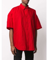 Chemise à manches courtes rouge Balenciaga