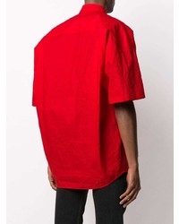 Chemise à manches courtes rouge Balenciaga