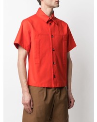 Chemise à manches courtes rouge Bottega Veneta