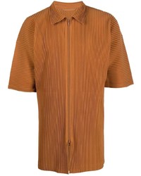 Chemise à manches courtes tabac Homme Plissé Issey Miyake
