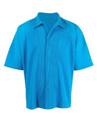 Chemise à manches courtes turquoise Homme Plissé Issey Miyake