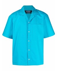 Chemise à manches courtes turquoise Jacquemus