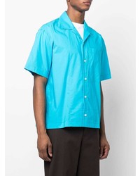 Chemise à manches courtes turquoise Jacquemus