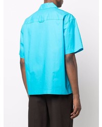 Chemise à manches courtes turquoise Jacquemus