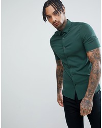 Chemise à manches courtes vert foncé ASOS DESIGN