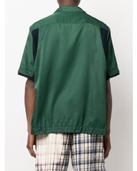 Chemise à manches courtes vert foncé Sacai