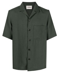 Chemise à manches courtes vert foncé Nanushka