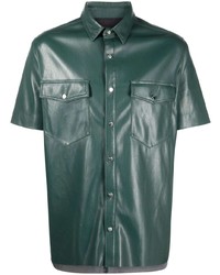 Chemise à manches courtes vert foncé Nanushka