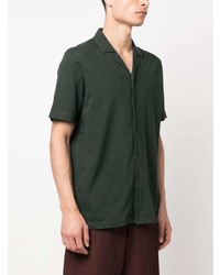Chemise à manches courtes vert foncé Sunspel