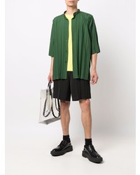 Chemise à manches courtes vert foncé Homme Plissé Issey Miyake