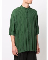 Chemise à manches courtes vert foncé Homme Plissé Issey Miyake