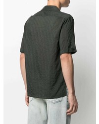 Chemise à manches courtes vert foncé Saint Laurent