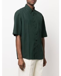 Chemise à manches courtes vert foncé Lemaire