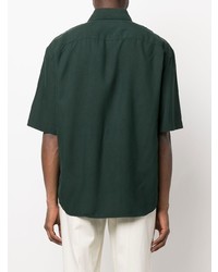 Chemise à manches courtes vert foncé Lemaire