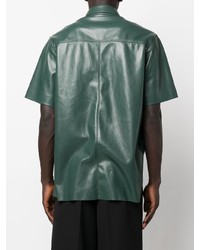 Chemise à manches courtes vert foncé Nanushka
