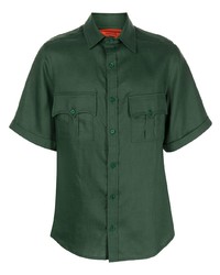Chemise à manches courtes vert foncé Thebe Magugu