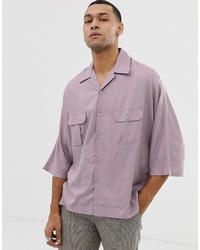Chemise à manches courtes violet clair ASOS DESIGN