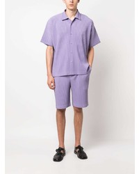 Chemise à manches courtes violet clair Homme Plissé Issey Miyake