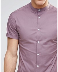 Chemise à manches courtes violette Asos