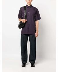 Chemise à manches courtes violette Maison Margiela