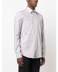 Chemise à manches longues à carreaux beige BOSS