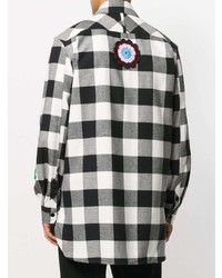 Chemise à manches longues à carreaux blanche et noire JW Anderson