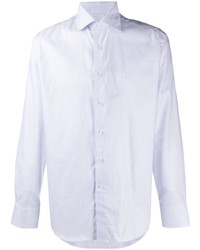 Chemise à manches longues à carreaux blanche Canali