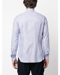 Chemise à manches longues à carreaux blanche Xacus