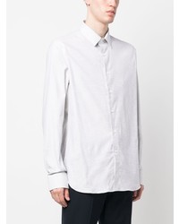 Chemise à manches longues à carreaux blanche Canali
