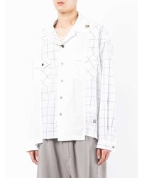 Chemise à manches longues à carreaux blanche Maison Mihara Yasuhiro