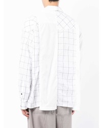 Chemise à manches longues à carreaux blanche Maison Mihara Yasuhiro