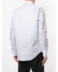 Chemise à manches longues à carreaux blanche Emporio Armani
