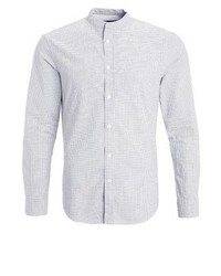 Chemise à manches longues à carreaux blanche Pier One