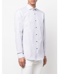 Chemise à manches longues à carreaux blanche BOSS
