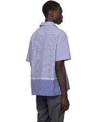 Chemise à manches longues à carreaux bleu clair Dunhill