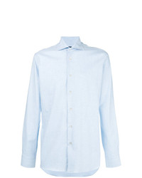 Chemise à manches longues à carreaux bleu clair Borriello