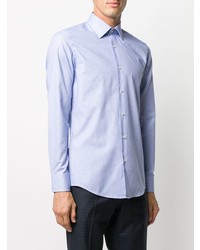 Chemise à manches longues à carreaux bleu clair BOSS