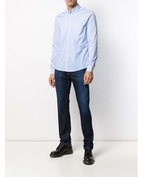 Chemise à manches longues à carreaux bleu clair Les Hommes Urban