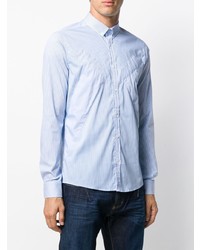 Chemise à manches longues à carreaux bleu clair Les Hommes Urban