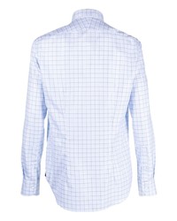 Chemise à manches longues à carreaux bleu clair Orian